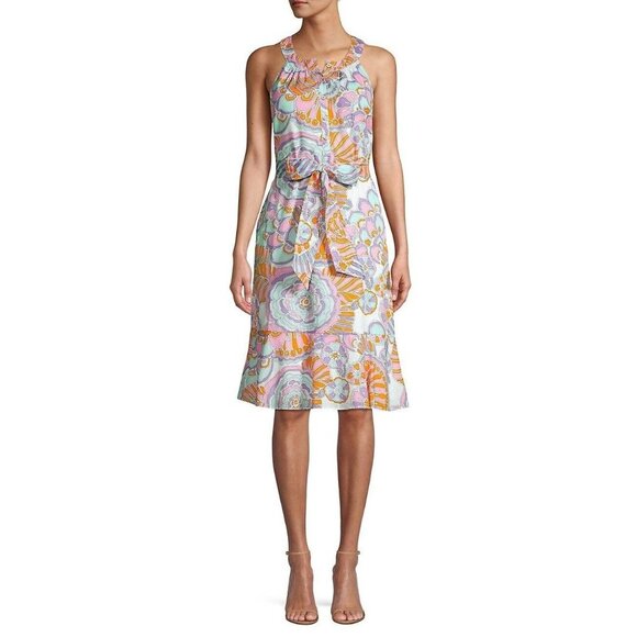 Trina Turk Dresses & Skirts - NWT Trina Turk Coral Gables Cotton Printed Halter Neck Dress Multicolor Size S